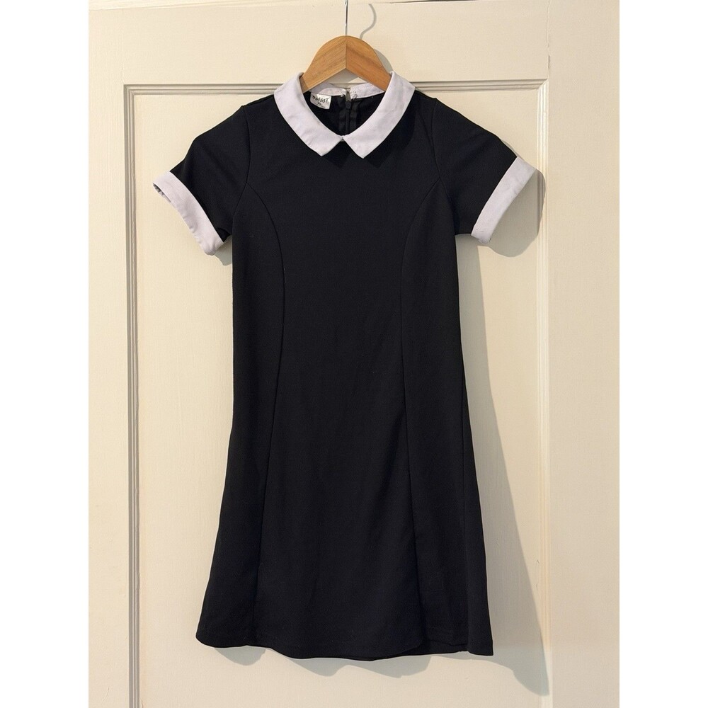 Wednesday The Addams Family Dress Costume Halloween Gothic Short Sleeve Girls XL